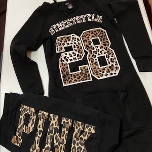 PINK gym bag and long pullover hoodie set